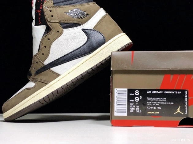 Rep Onekick CD4487 'Mocha' Jordan Scott Retro OG High x 1 100 - Air Travis 0816